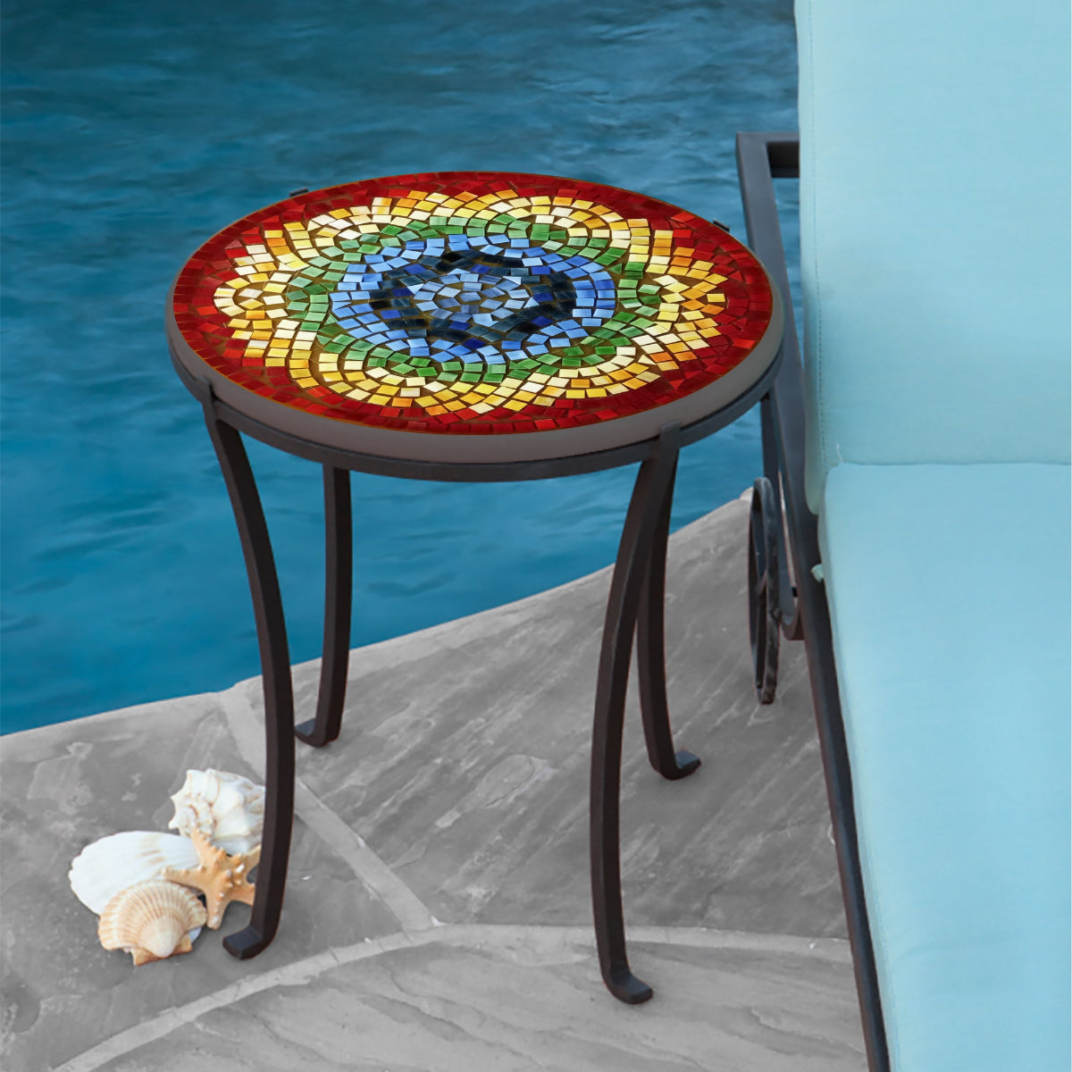 Iris Mosaic Chaise Table