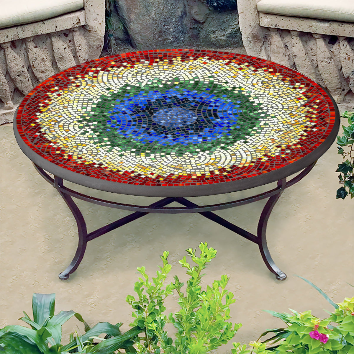 Iris Mosaic Coffee Table - Round