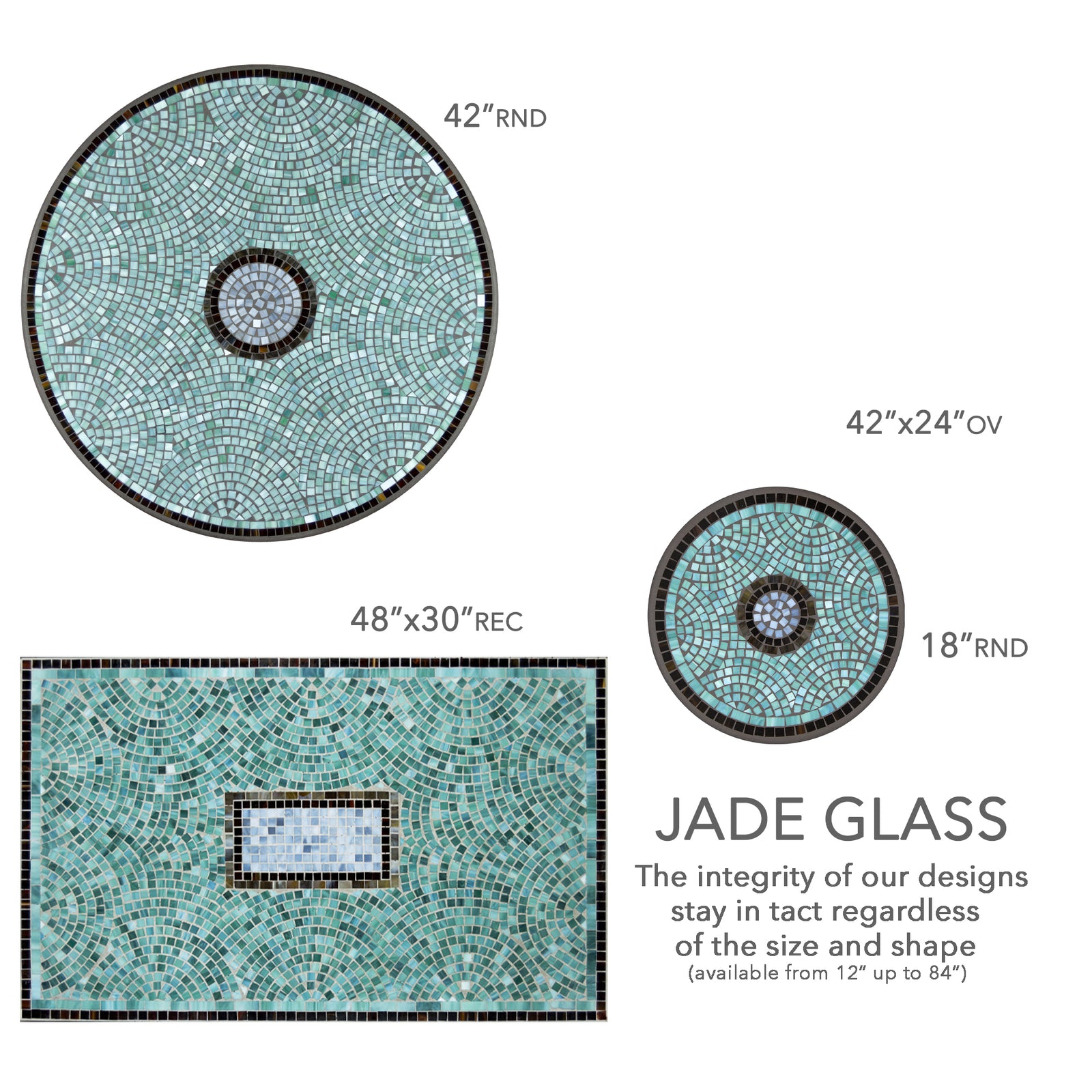 Jade Glass Mosaic Console Table