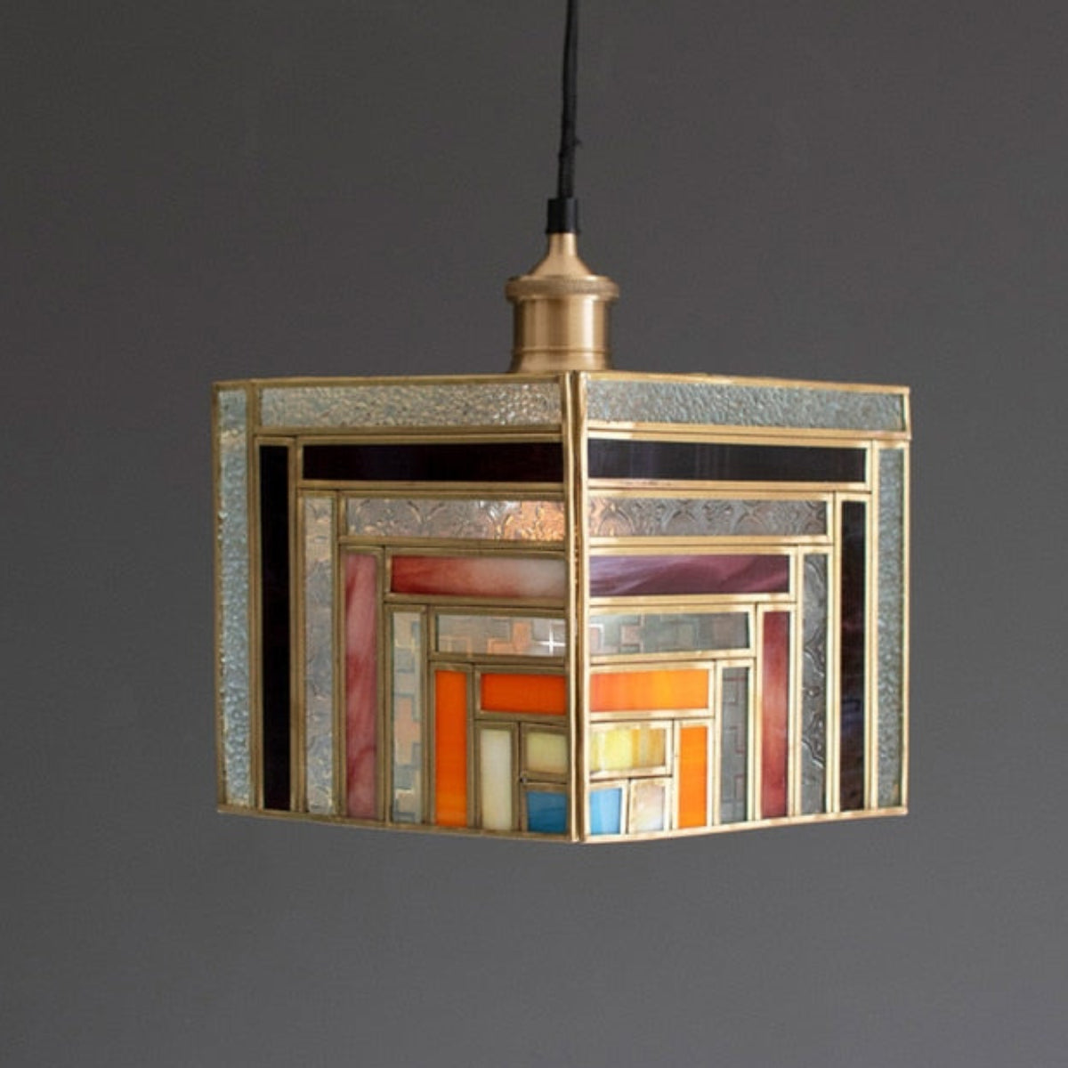 Layered Light Stained Glass Pendant