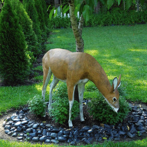 Lifelike Aluminum Grazing Deer Statue