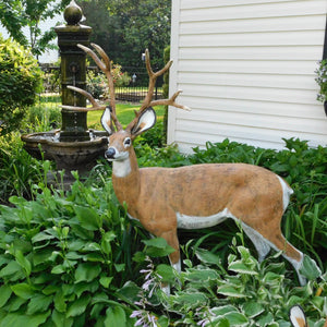 Lifelike Aluminum Standing Buck Statue