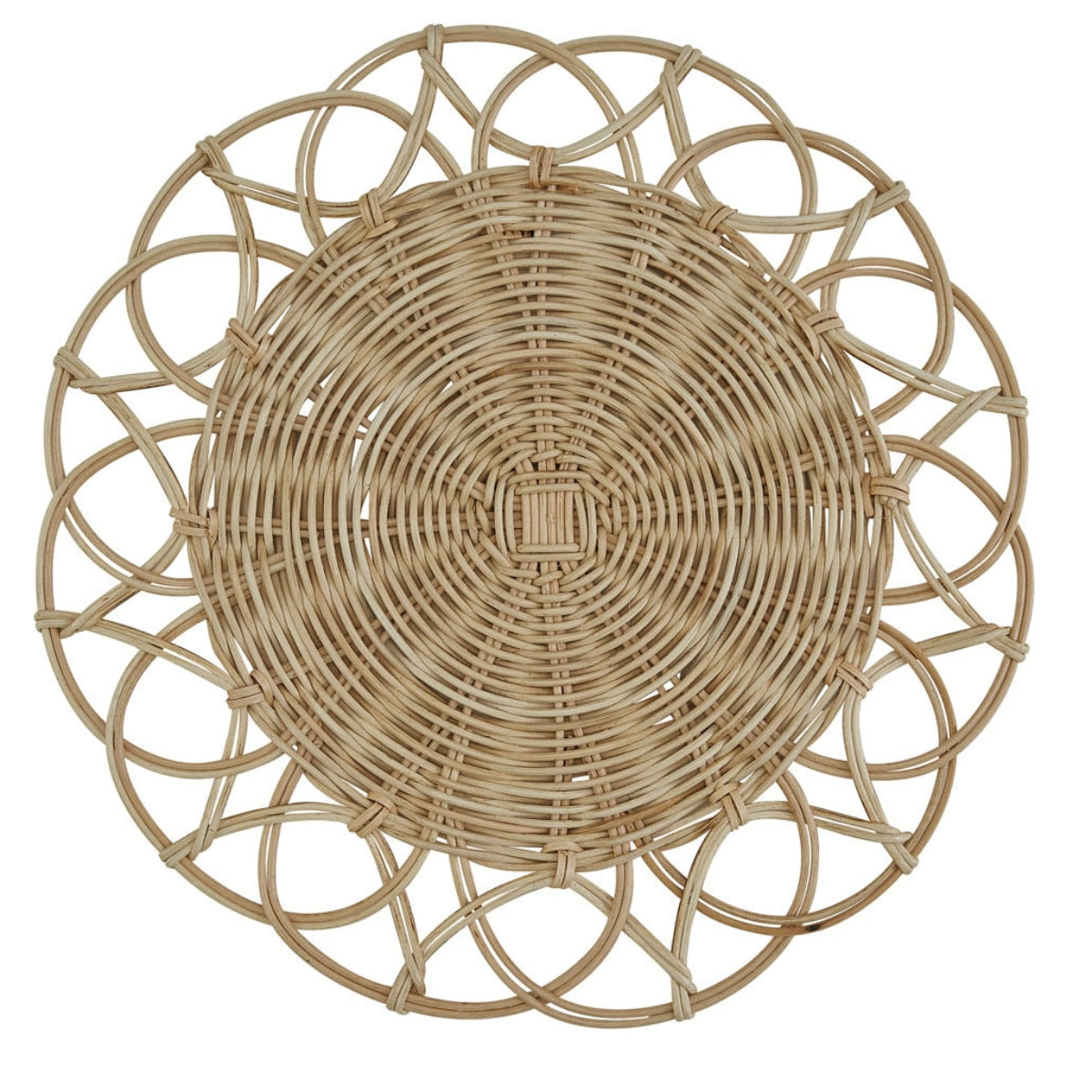 Liora Scalloped Rattan Charger - Sand
