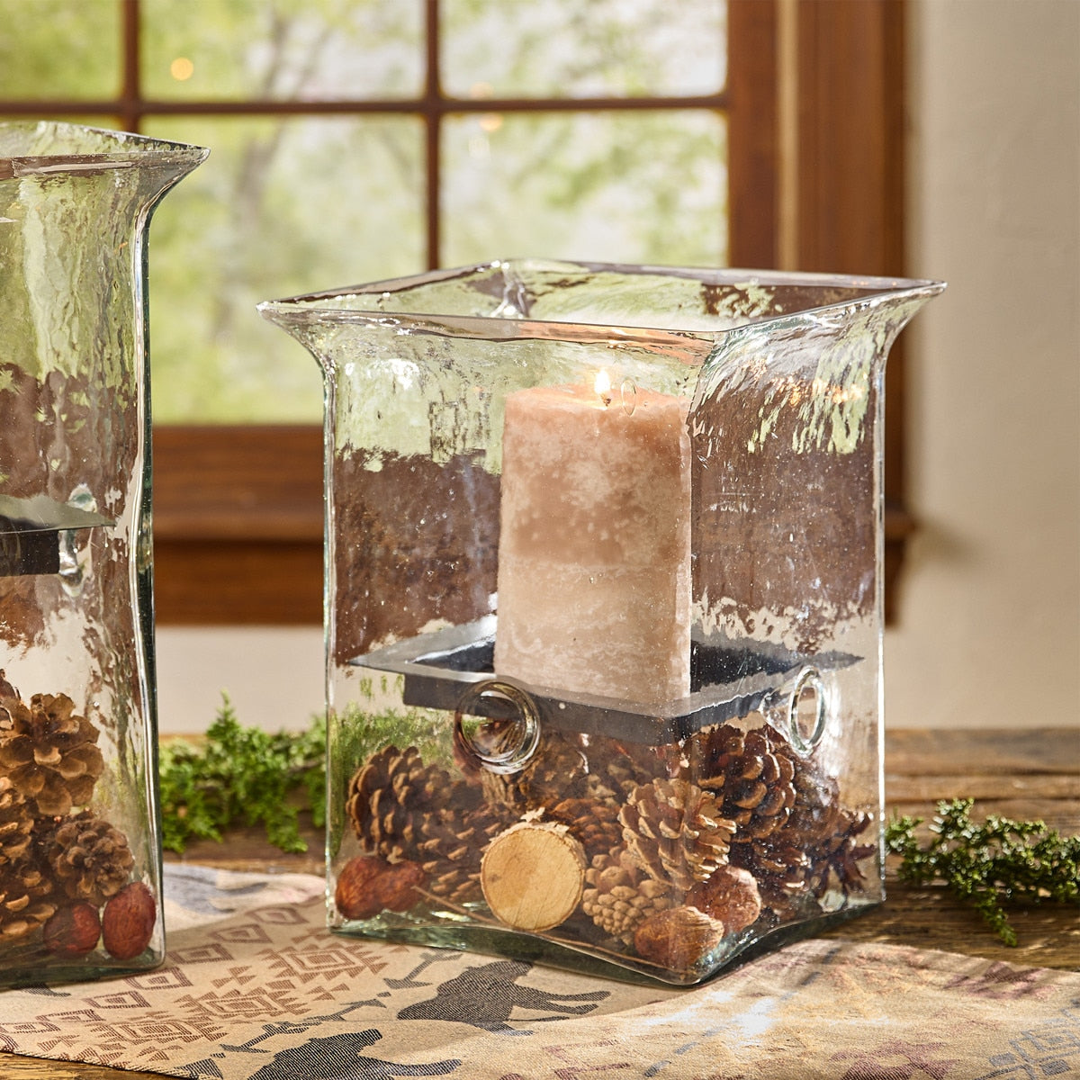 Lucent Hammered Glass Candle Cubes