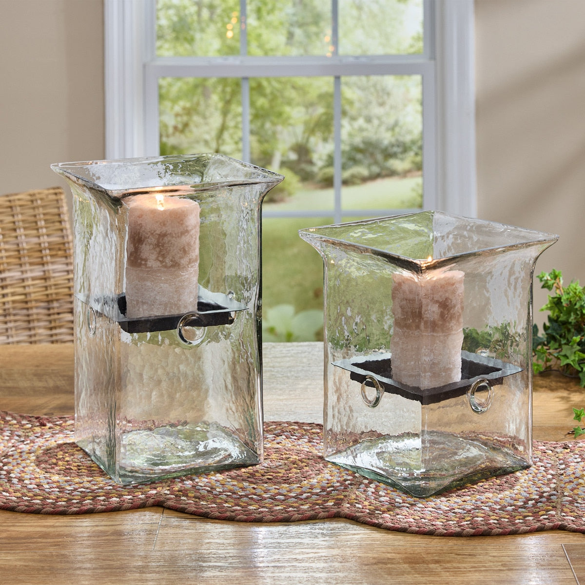 Lucent Hammered Glass Candle Cubes