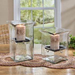 Lucent Hammered Glass Candle Cubes