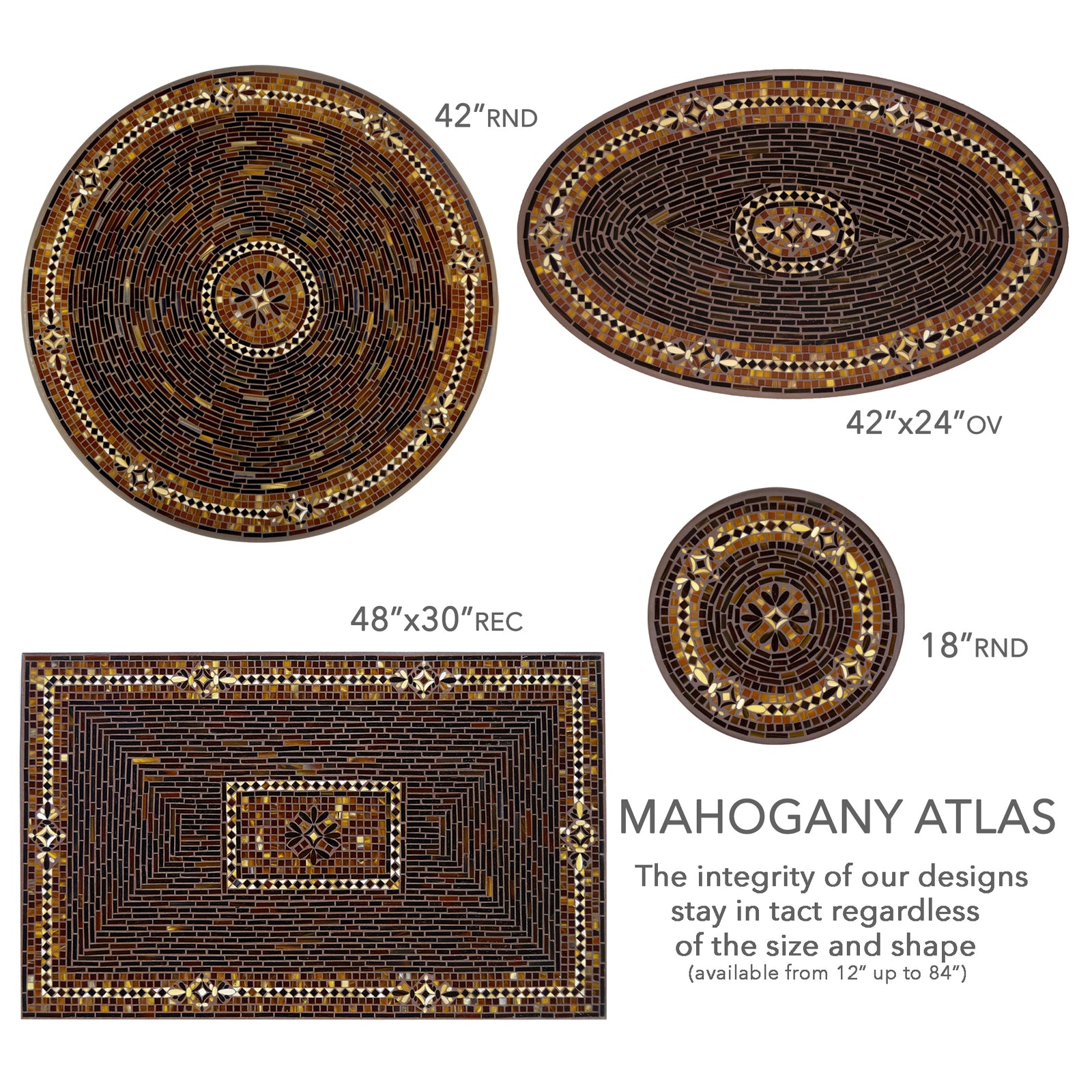 Mahogany Atlas Mosaic Plant Stands