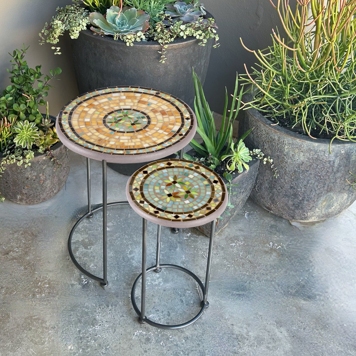Malibu Mosaic Round Nesting Tables