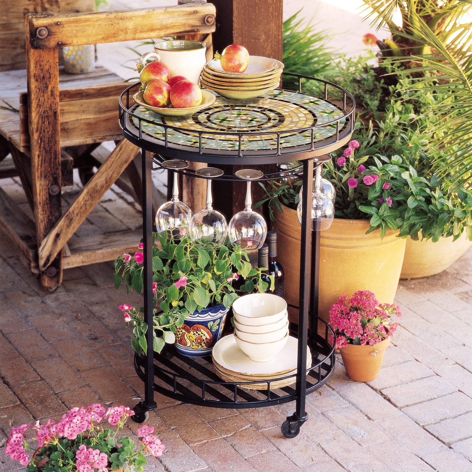 Malibu Mosaic Serving Cart