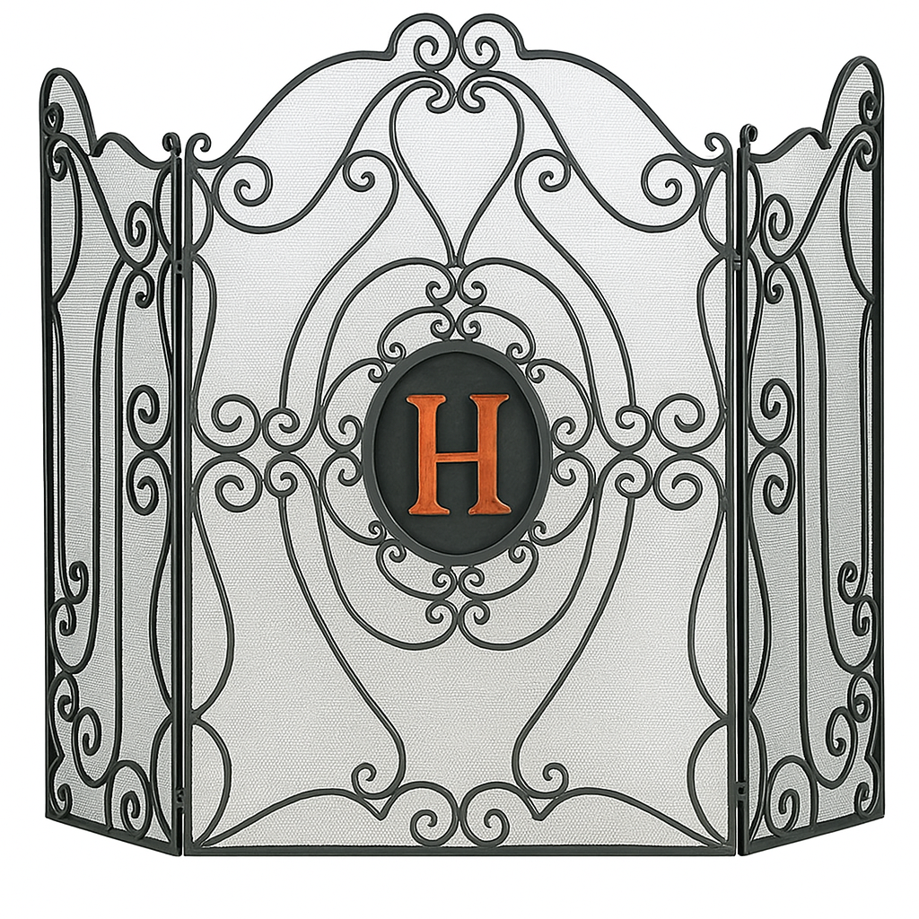Manor Crest Monogram Firescreen