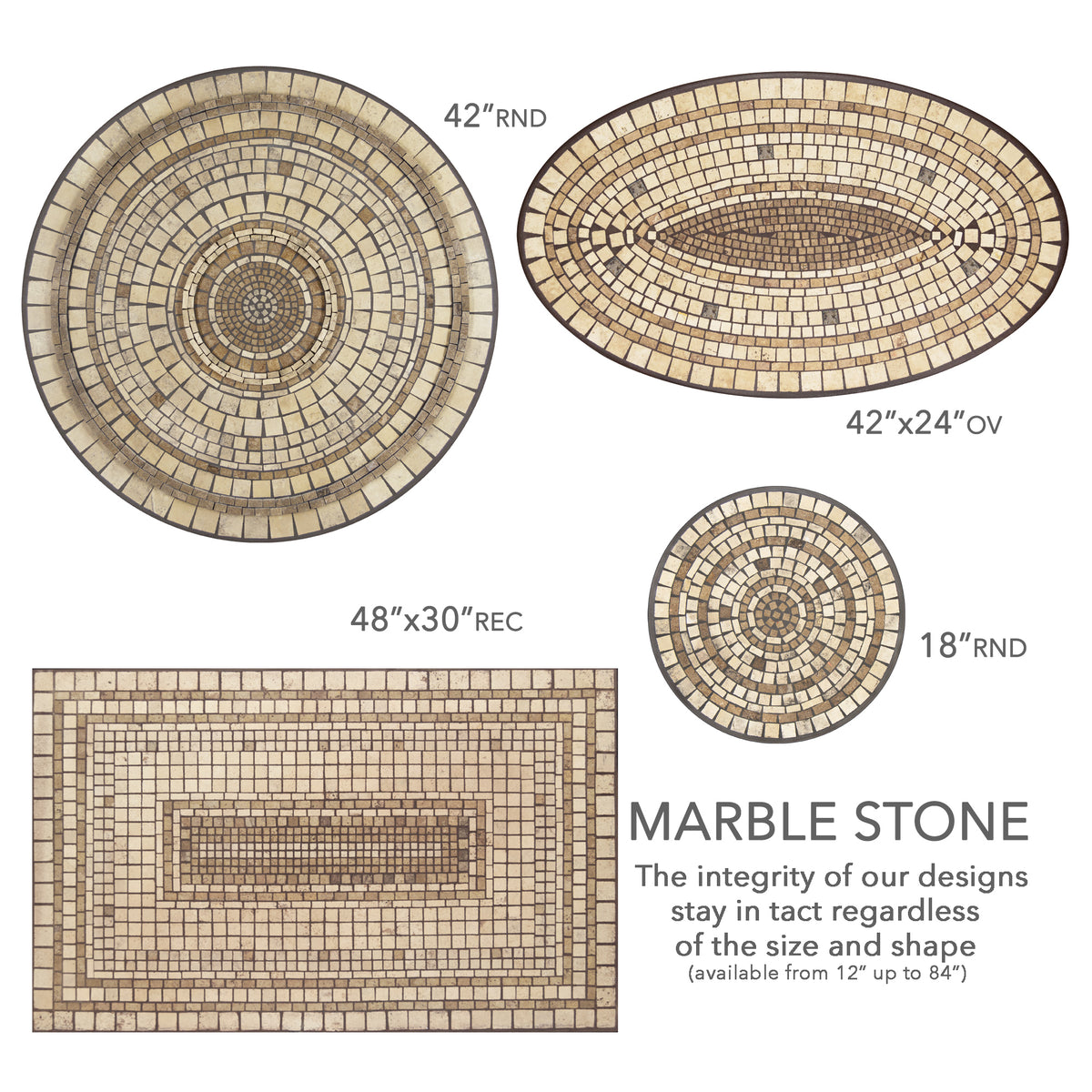 Marble Stone Mosaic Plant Stands