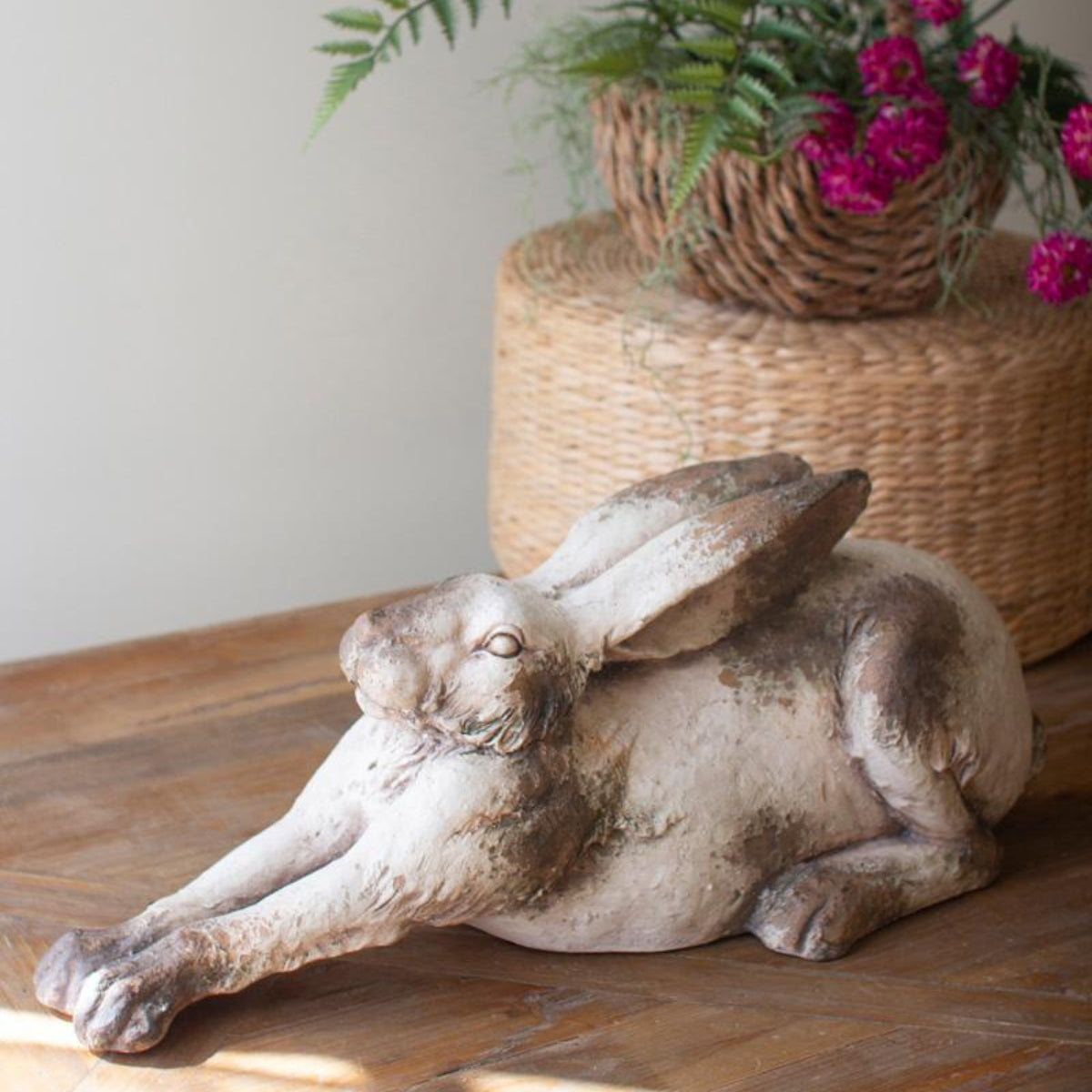 Meadowrest Faux Concrete Rabbit Sculpture