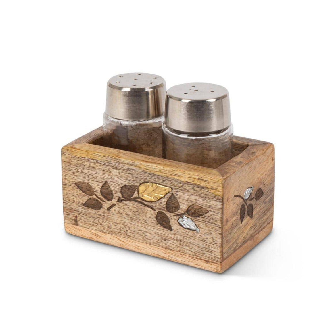 Metal Leaf Salt & Pepper Shaker Set