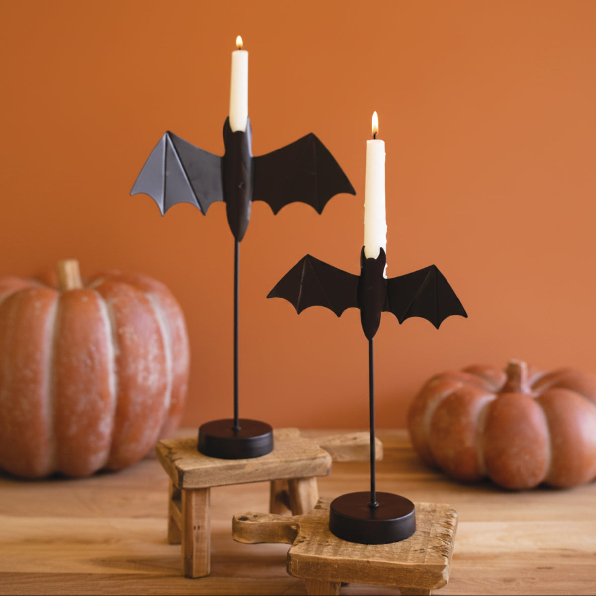 Midnight Bat Taper Candle Holders