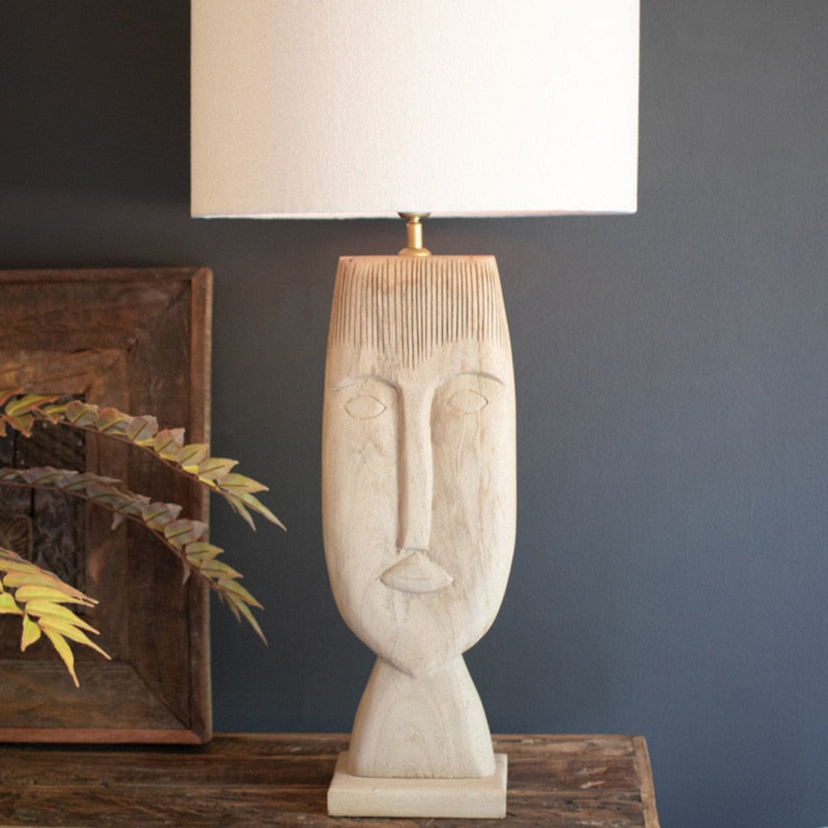 Muse Wooden Face Lamp