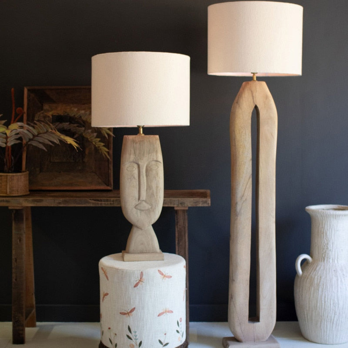 Solace Tall Wooden Floor Lamp