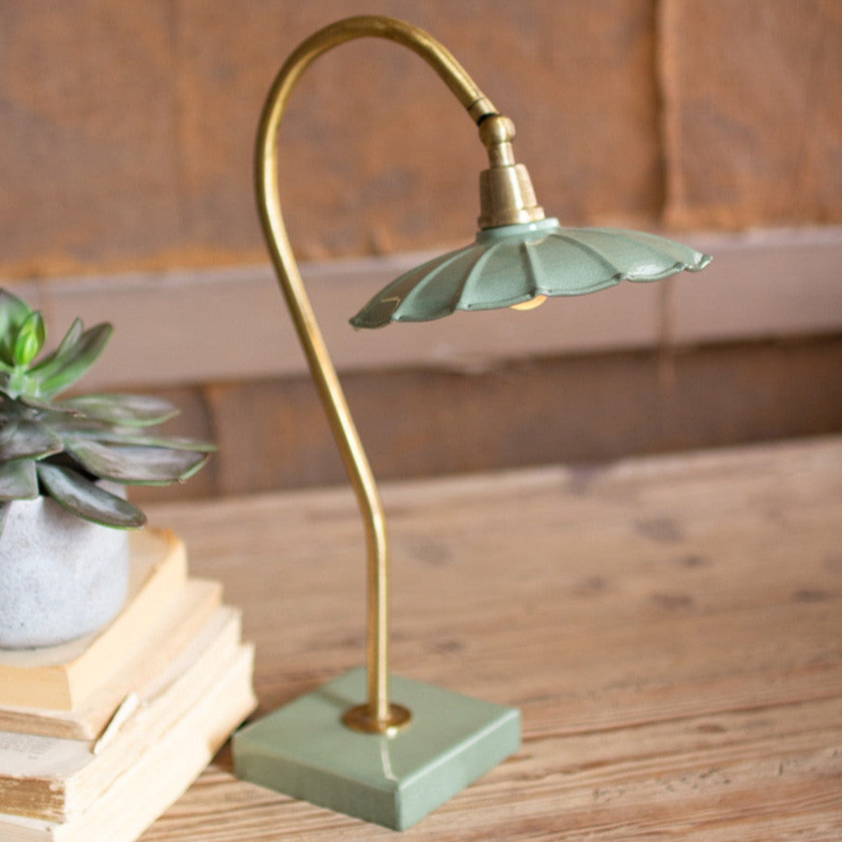 Vintage Elegance Brass Desk Lamp