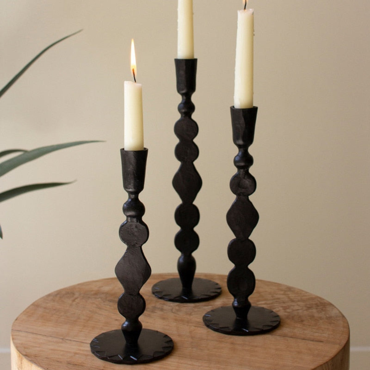 Obsidian Glow Taper Holders