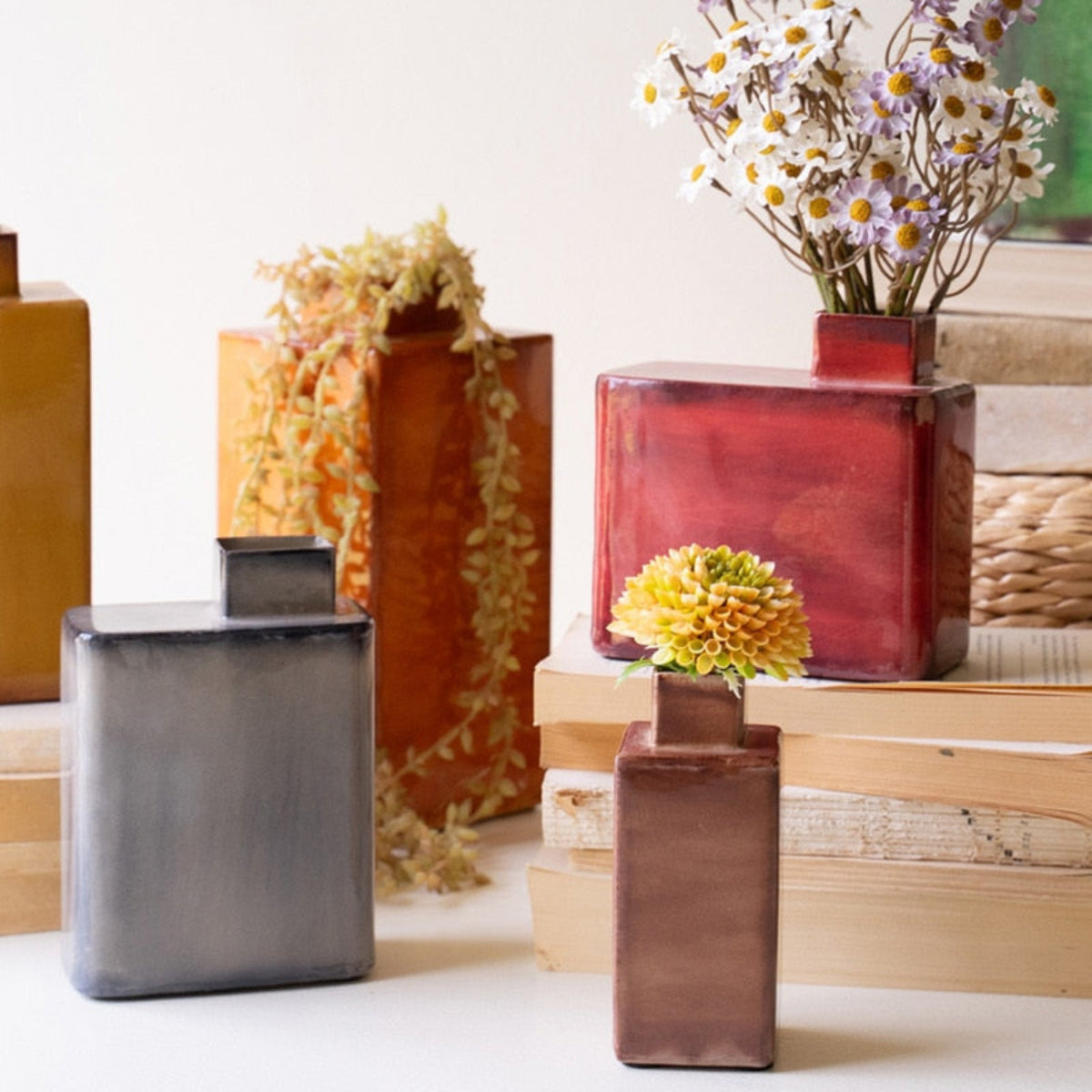 Jaipur Atelier Metal Vase Set | Hand Painted Modern Decor