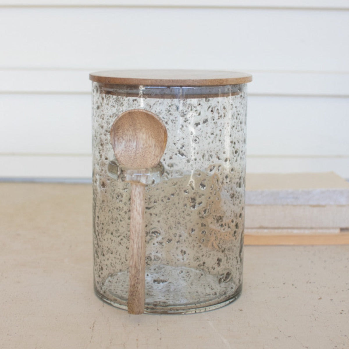 Glass Canisters w/ Wooden Tops