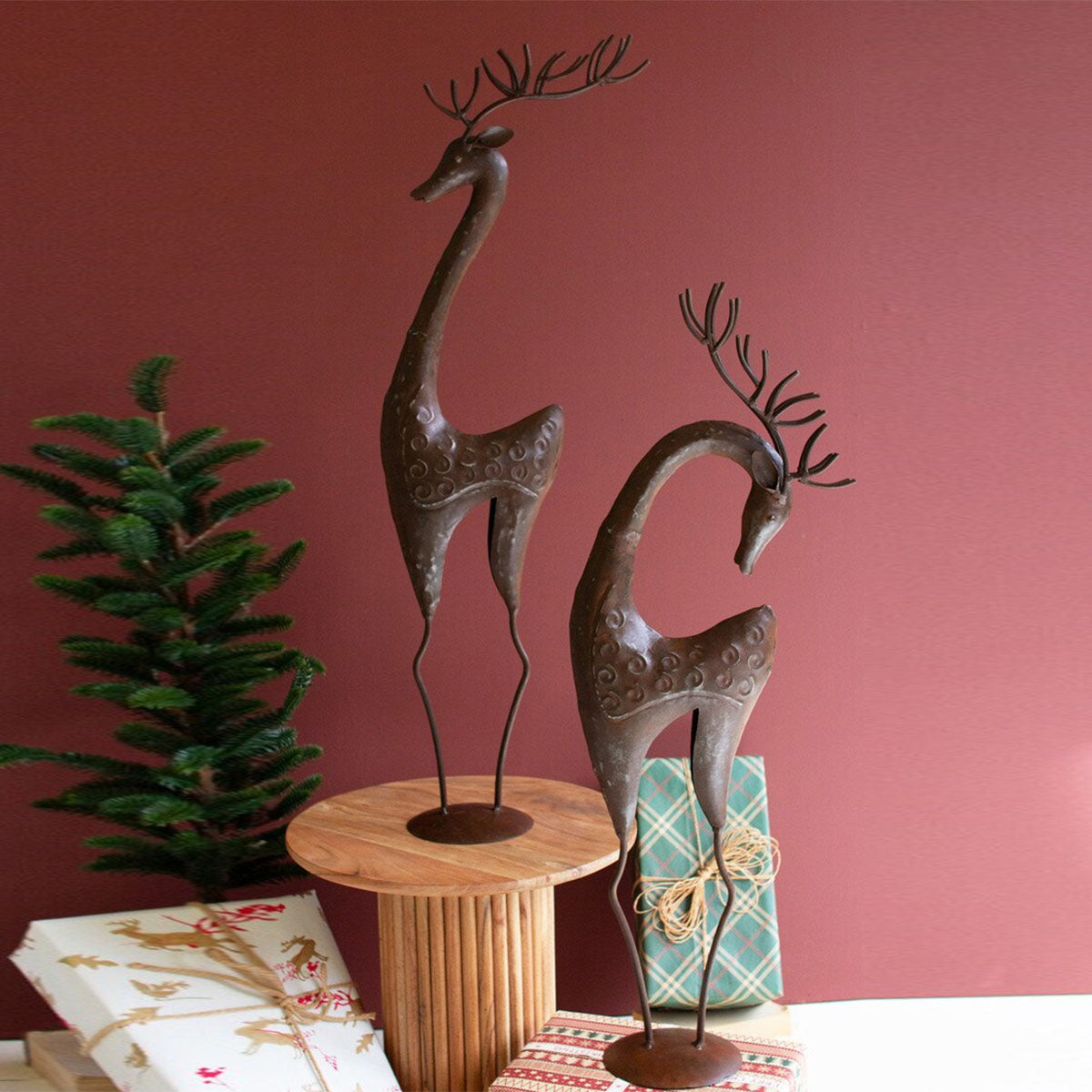 Rustic Metal Reindeers