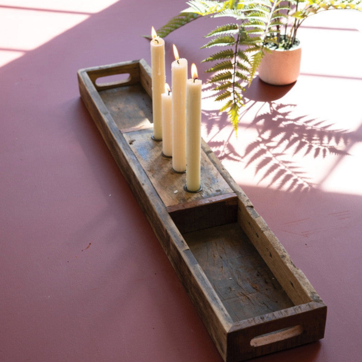 Recycled Wood Candle Tray
