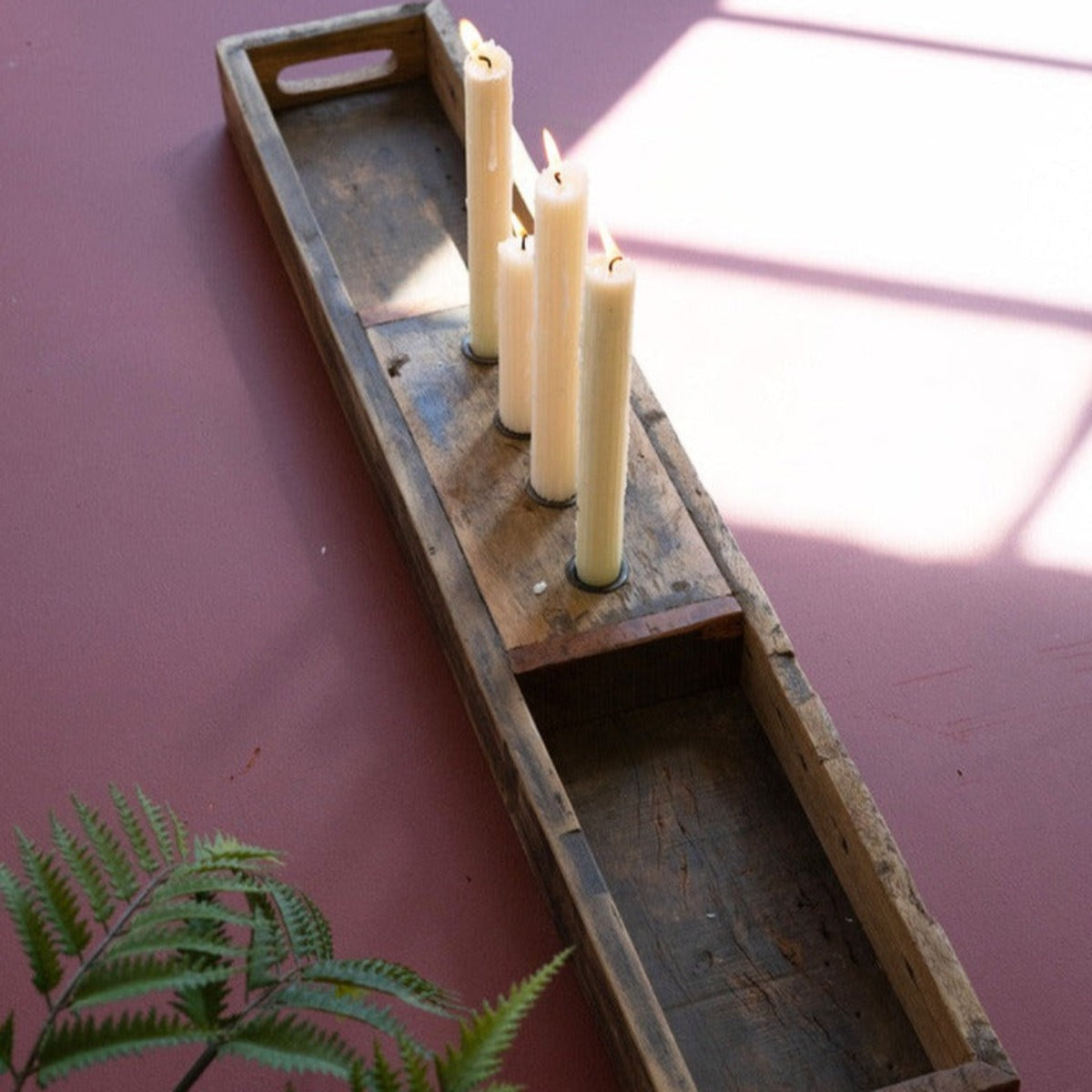 Recycled Wood Candle Tray