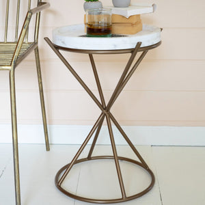 Timeless Elegance Marble-Top Side Table