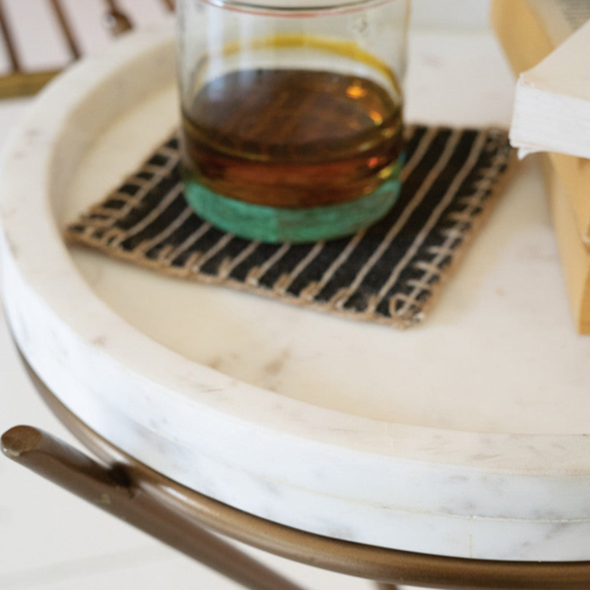 Timeless Elegance Marble-Top Side Table