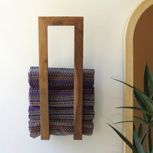 Elegant Embrace Wooden Towel Rack