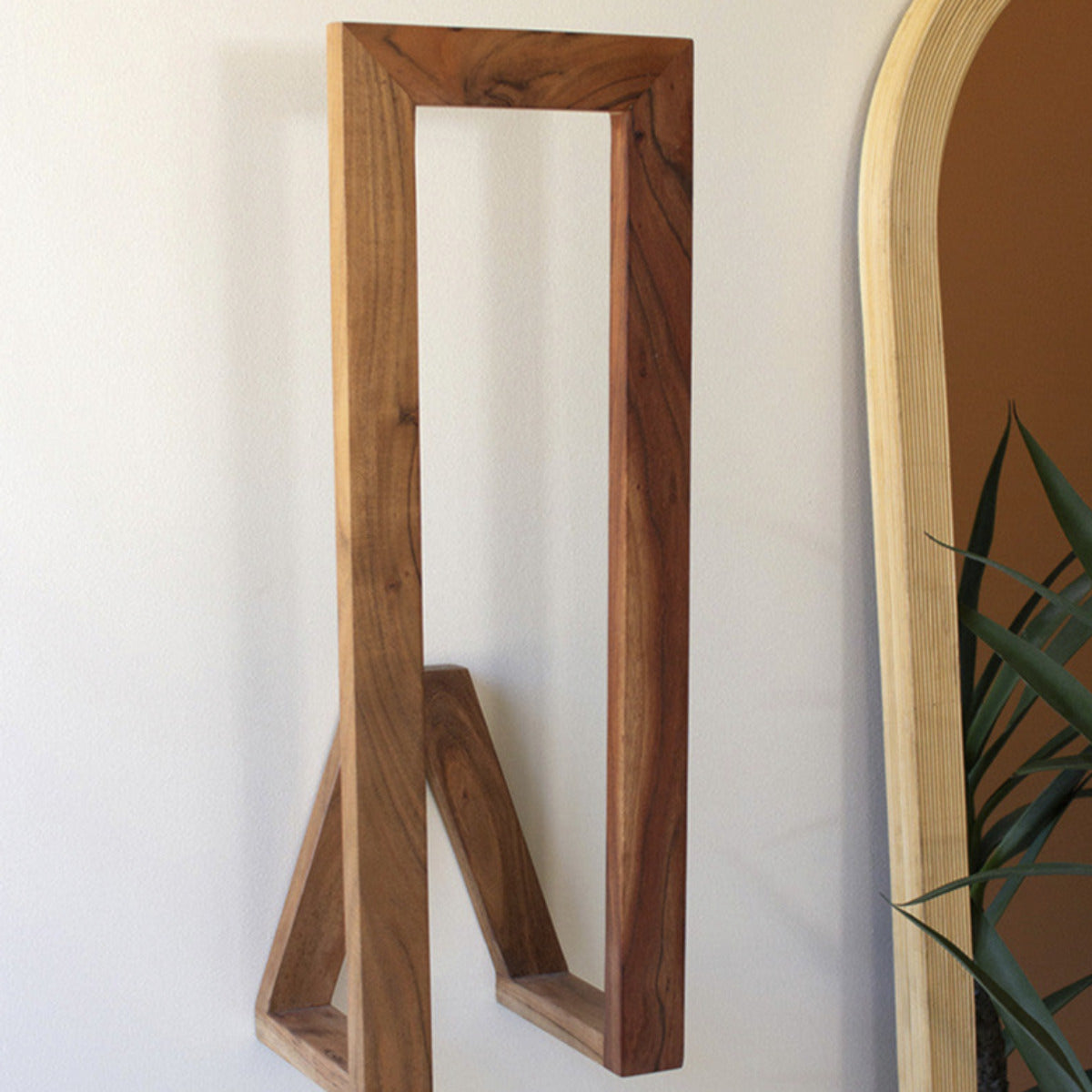 Elegant Embrace Wooden Towel Rack