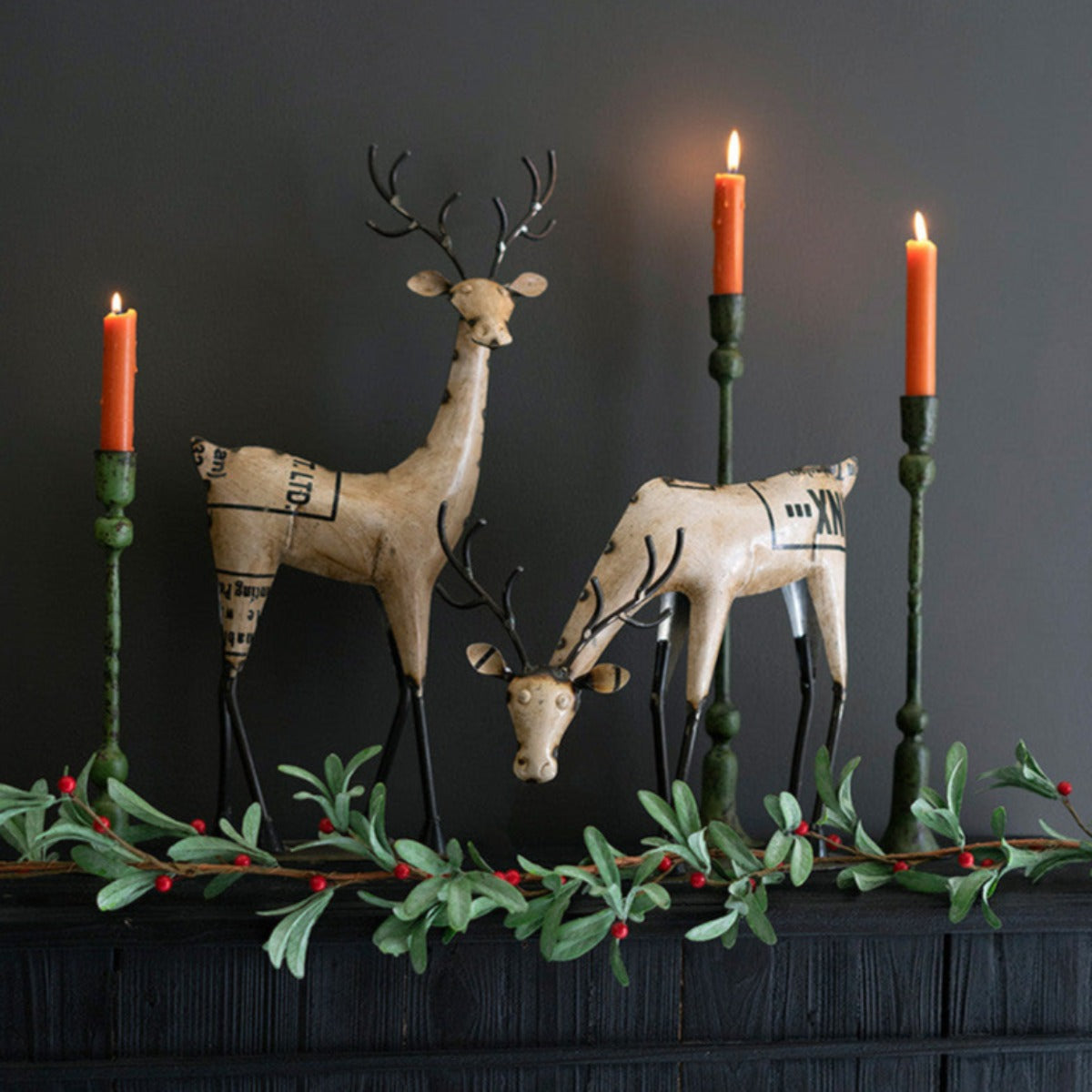 Yuletide Companions Iron Reindeer Duo