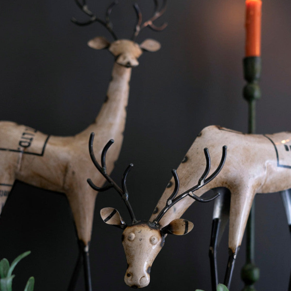 Yuletide Companions Iron Reindeer Duo