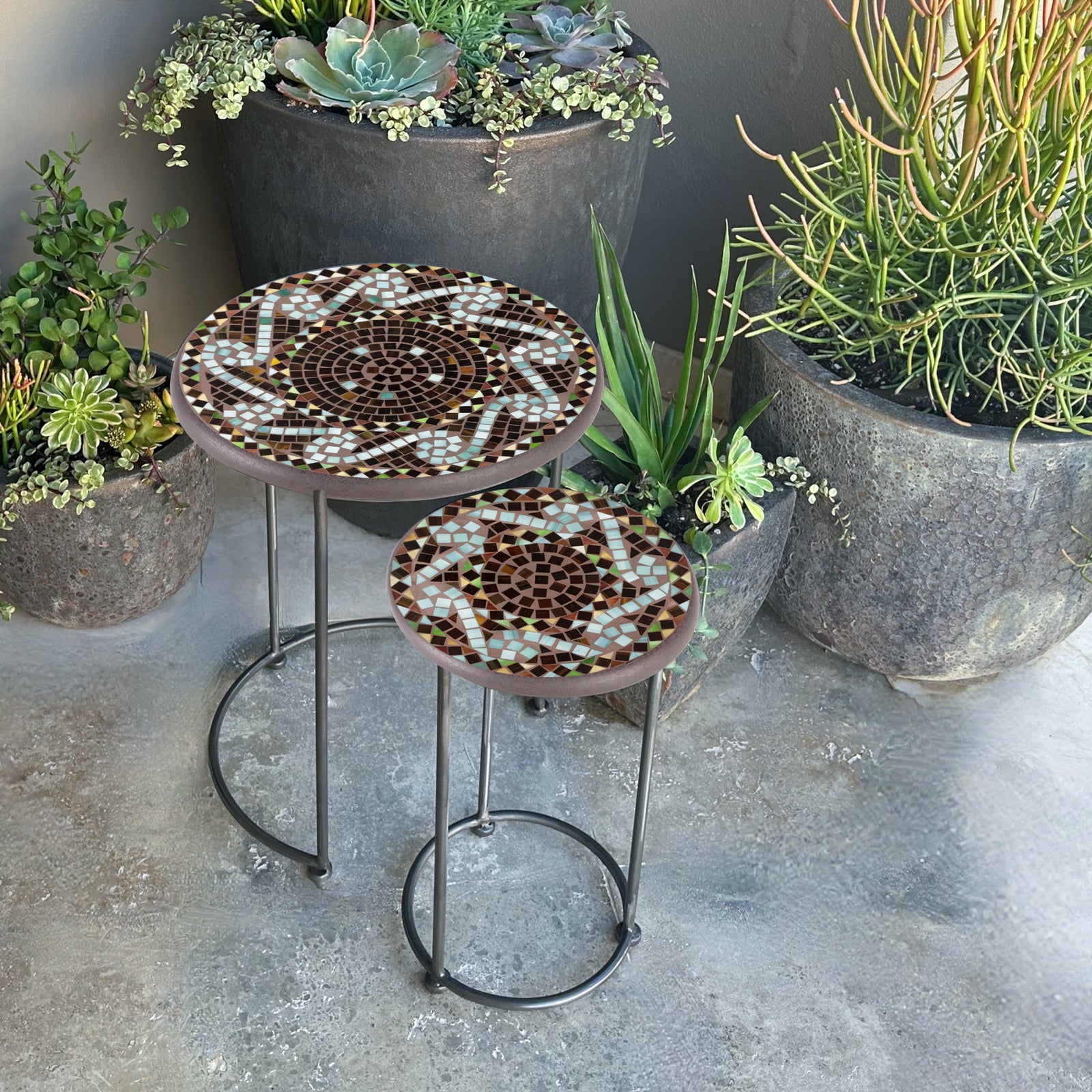 Oasis Mosaic Round Nesting Tables