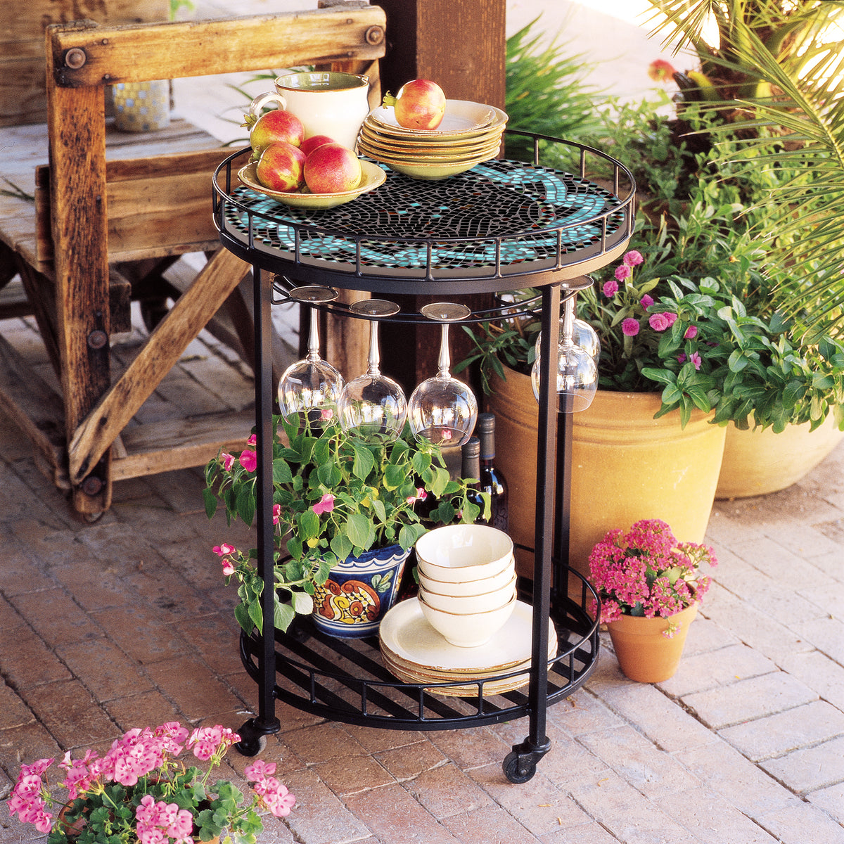 Oasis Mosaic Serving Cart