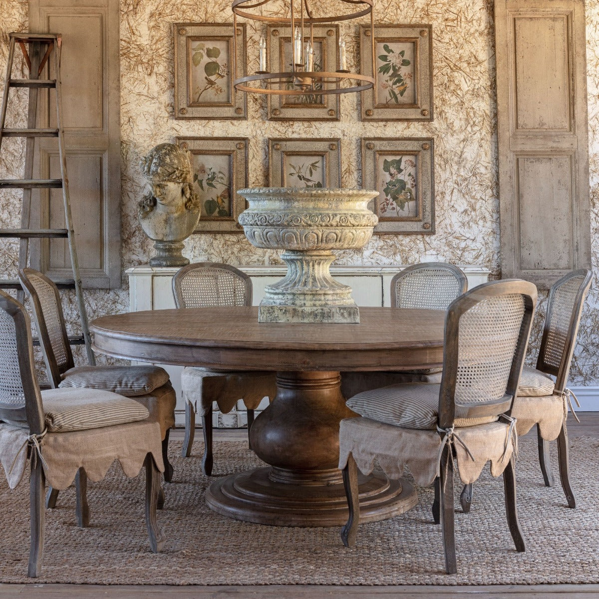 Vidalia 72" Round Pine Dining Table