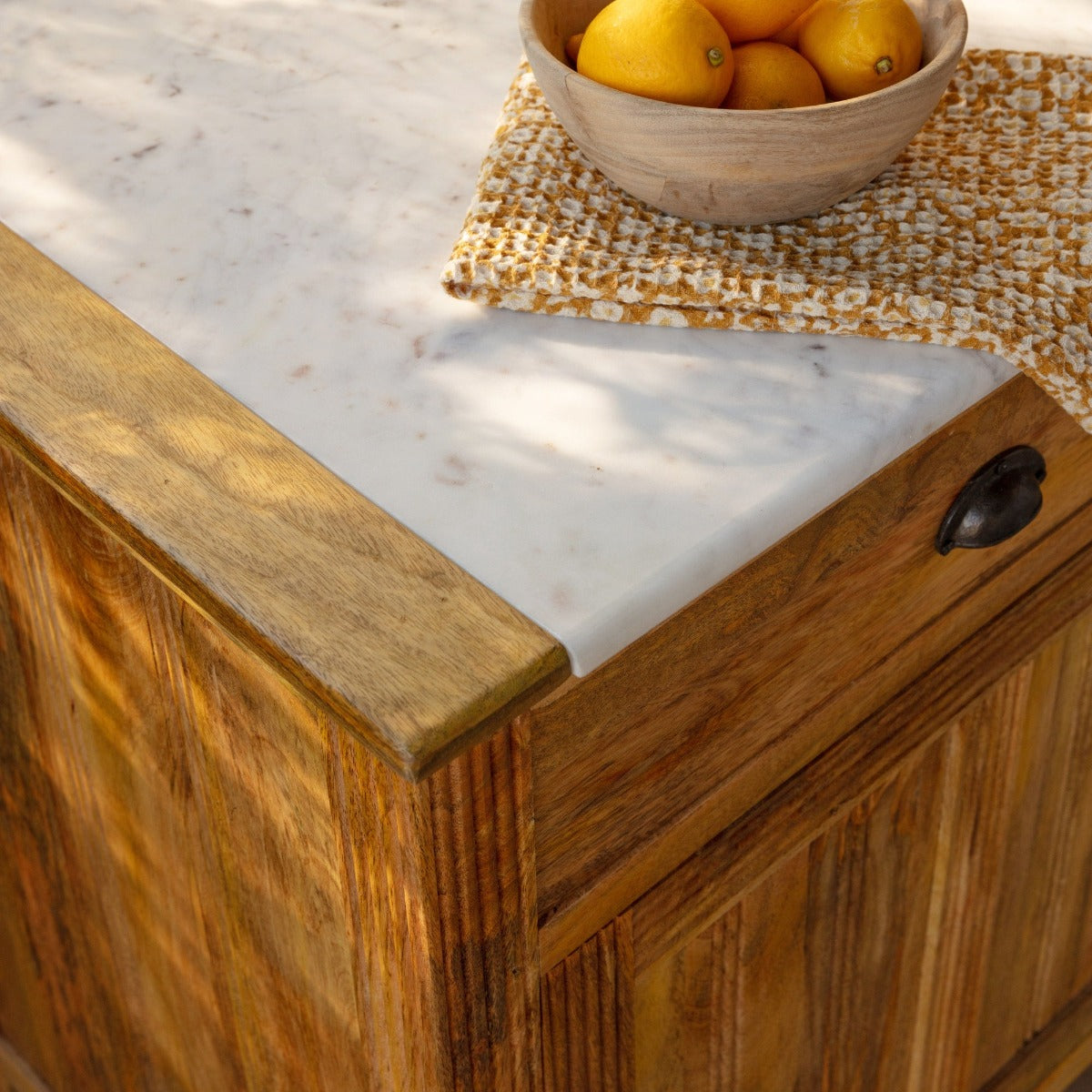 Backery Work Table Rustic Elegance Patisserie Work Table | Solid Wood with Marble Top ...