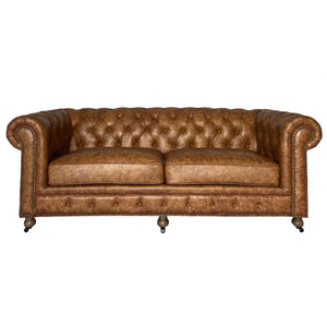 Kingswell Distressed Leather Chesterfield Sofa
