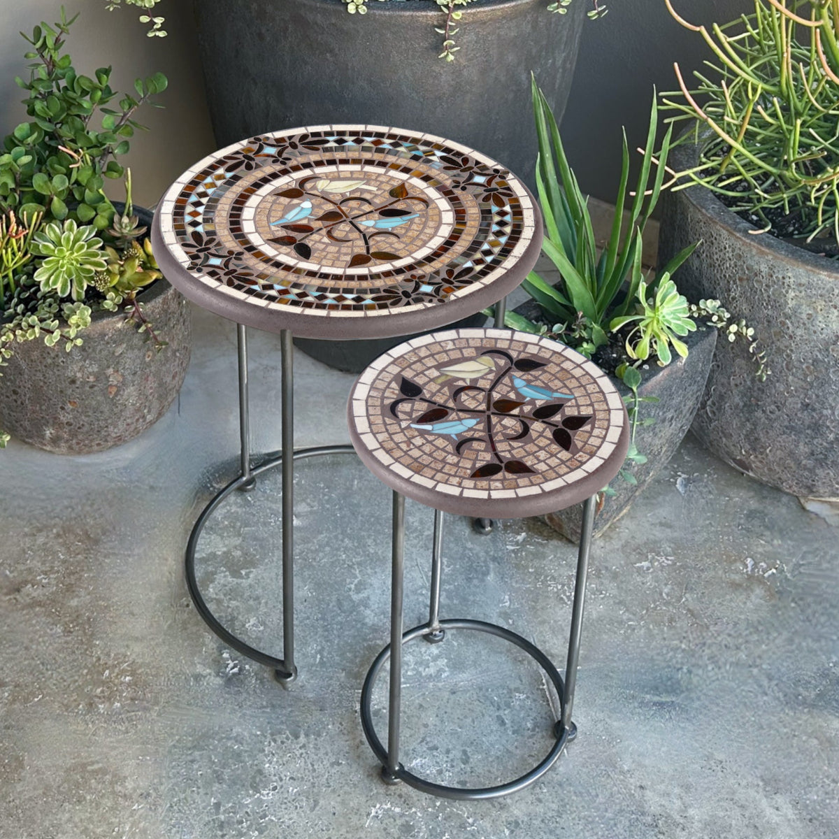 Provence Mosaic Round Nesting Tables
