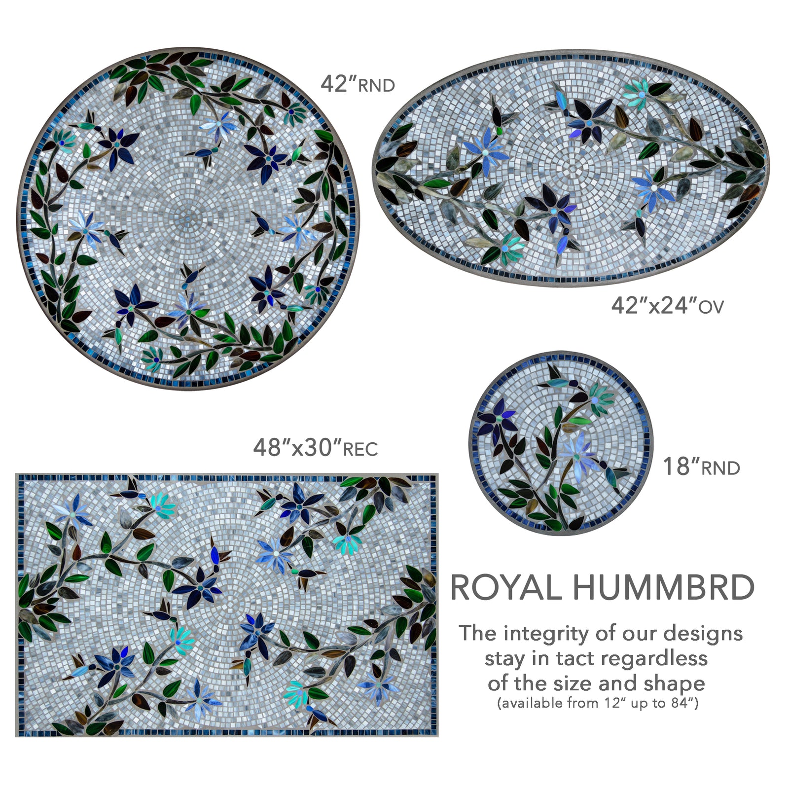 Royal Hummingbird Mosaic Plant Stands