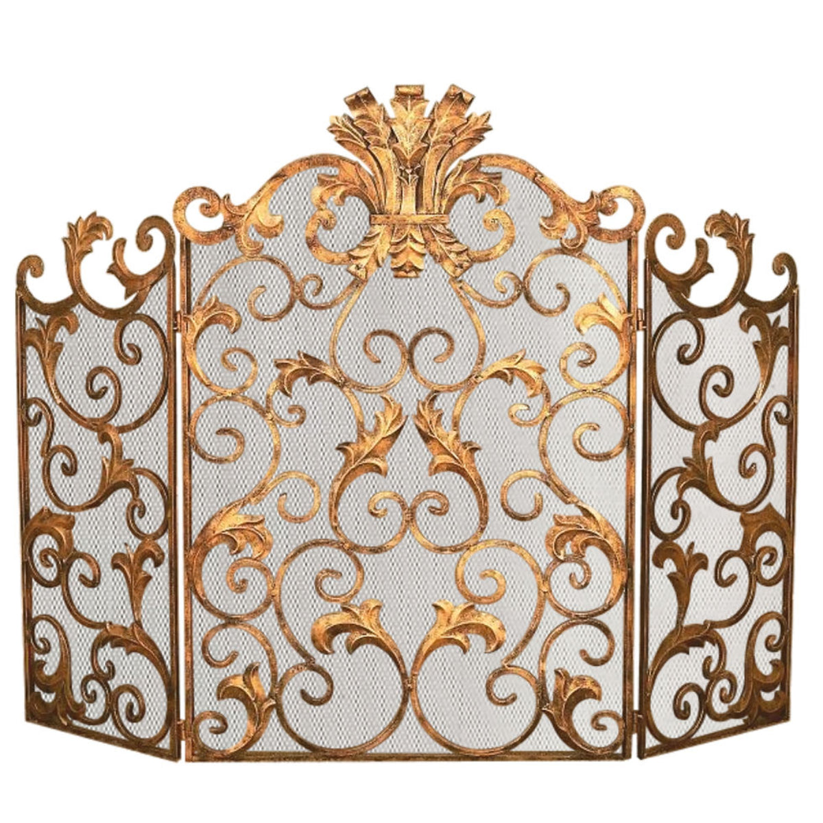 Royale Acanthus Gold Fireplace Screen