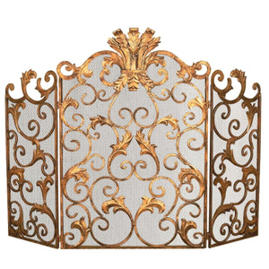 Royale Acanthus Gold Fireplace Screen