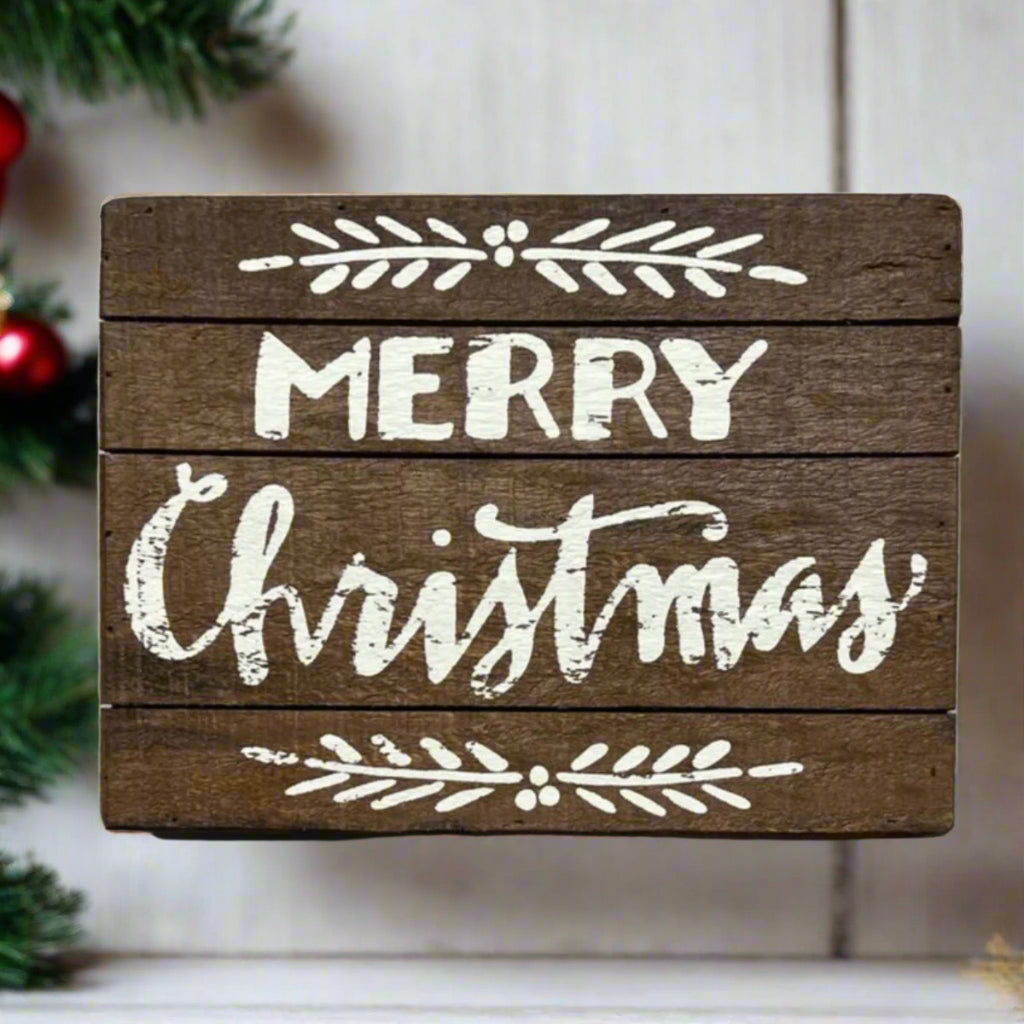 Slat Box Sign - Merry Christmas