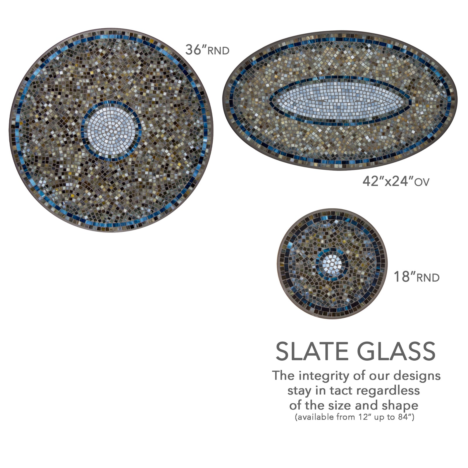 Slate Glass Mosaic Plant Stands