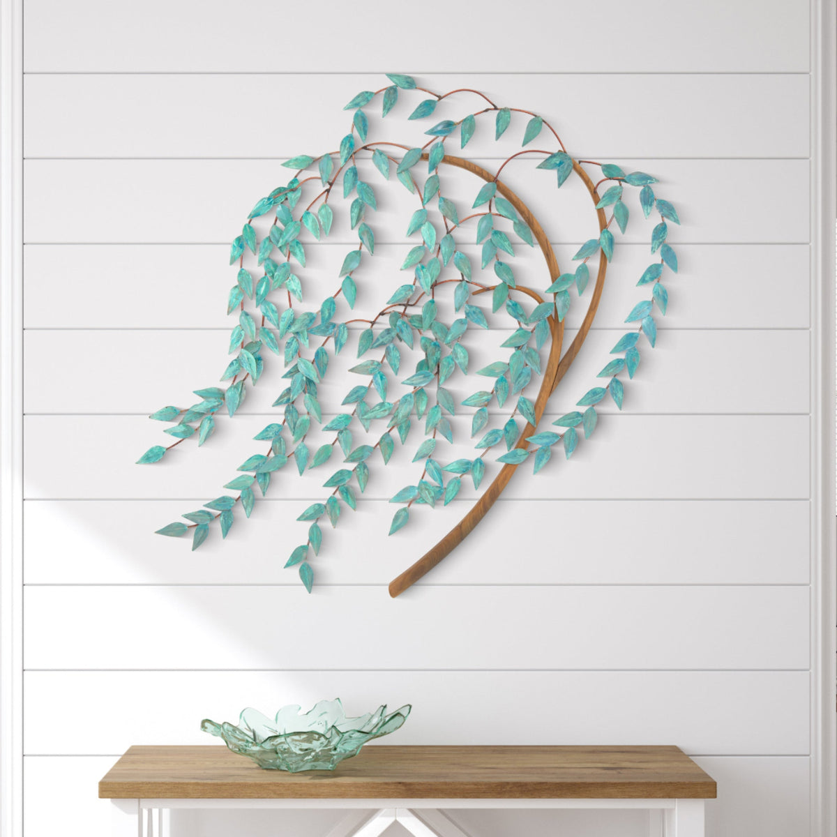 The Whispering Willow – Teak & Stainless Wall Sculpture