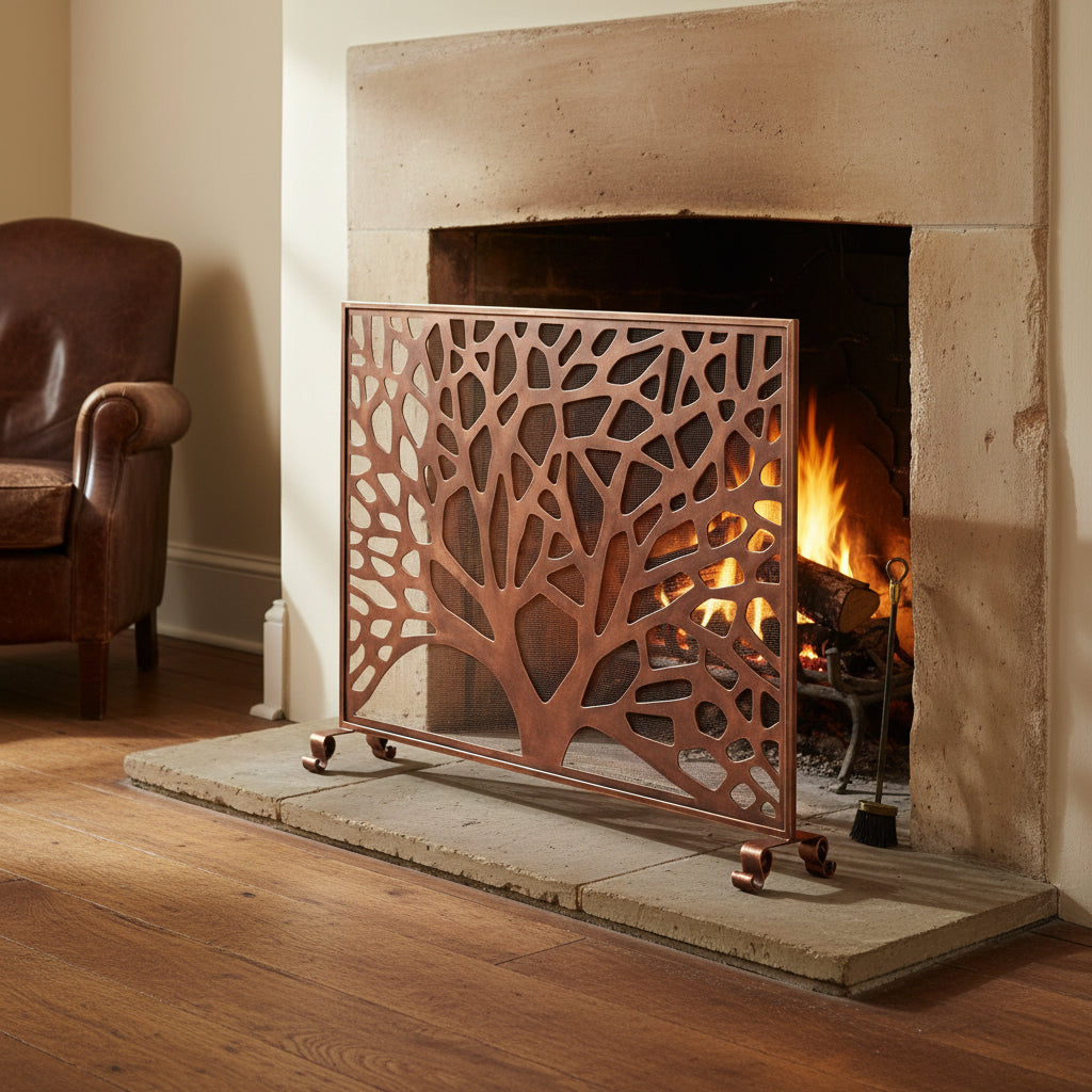 Rose Gold Tree of Life Firescreen