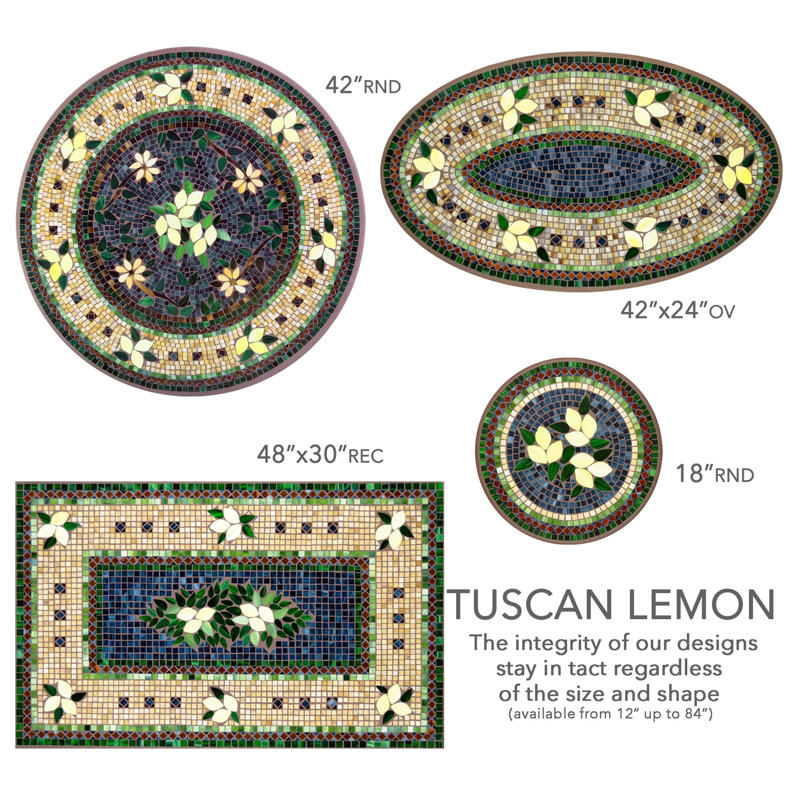 Tuscan Lemons Mosaic Plant Stands