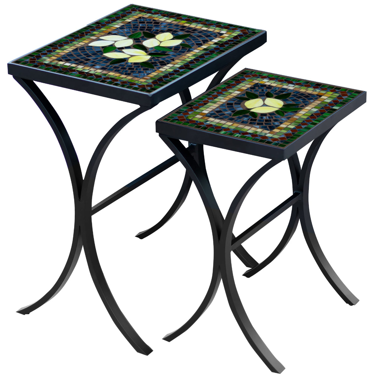 Tuscan Lemons Mosaic Nesting Tables