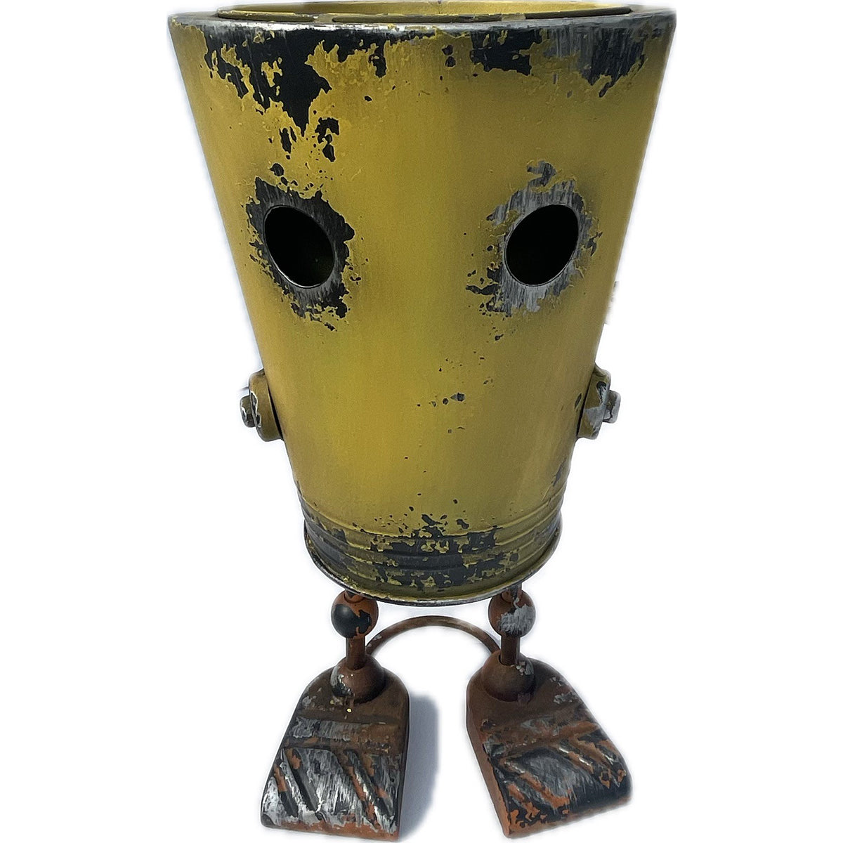 Rusty Buckets, Metal Robot Planter