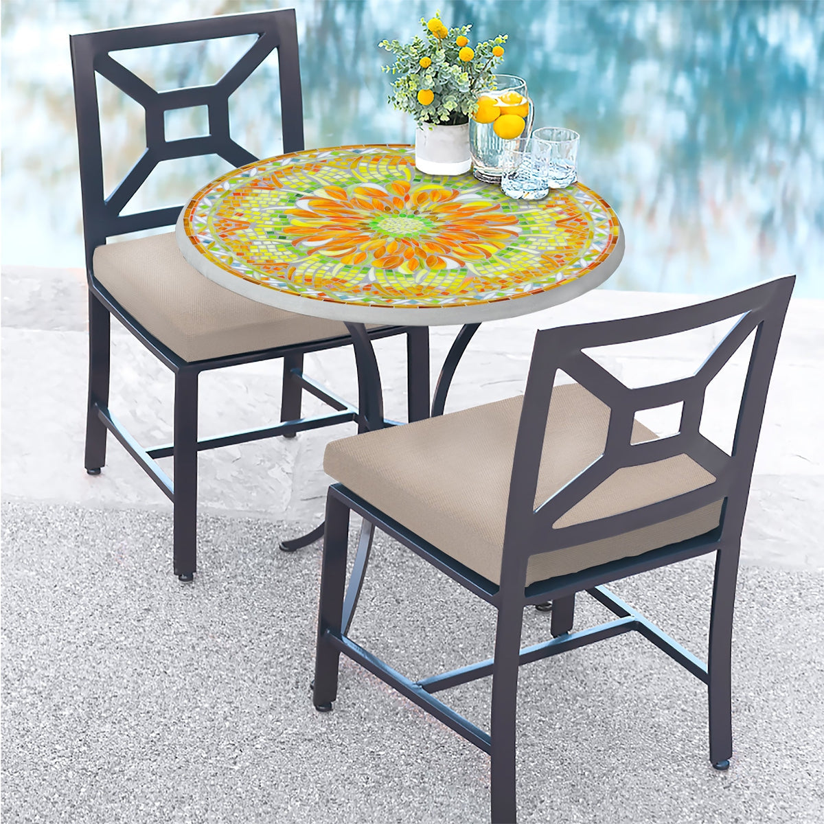 Umbria Mosaic Patio Table 48"-60"